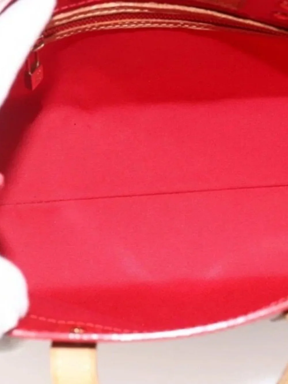 LOUIS VUITTON Monogram Vernis Reade PM Hand Bag Red Rouge M91088 LV Auth BA11260